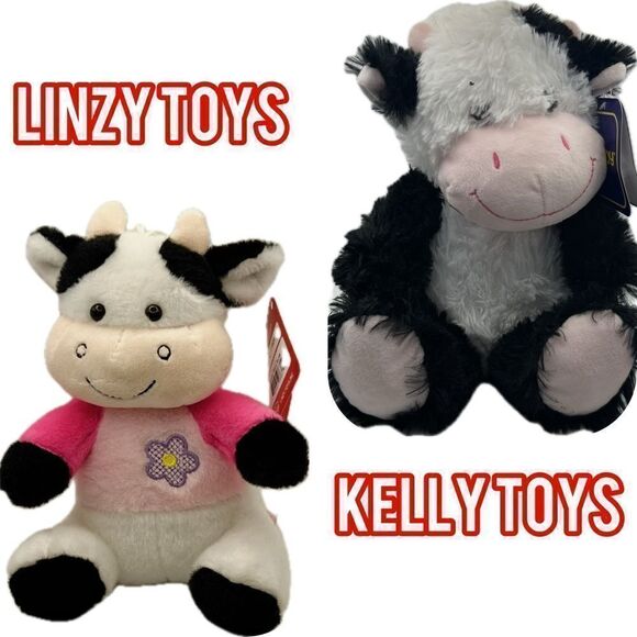 Kelley Tus 2022 stuffed cow and Linzy small stuffed cow set - Picture 1 of 10